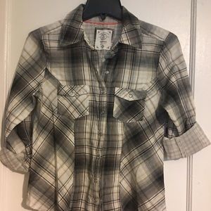 Style & Co. Petite Plaid Two-pocket Shirt PP NWT